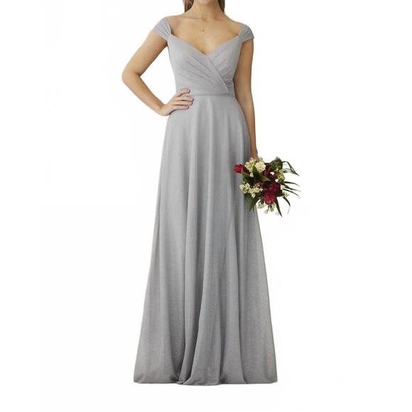 NEW CHRISTINA WU women's bridesmaid dress in misty blue